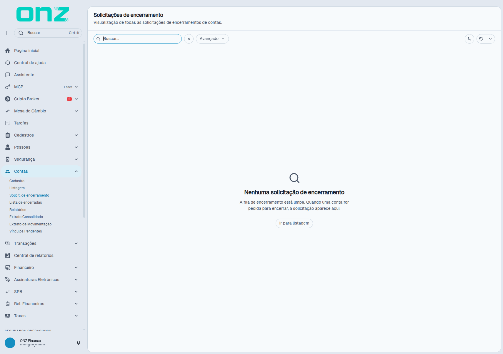 Solicitações de encerramento sem pendências